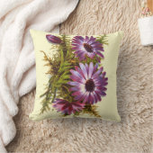紫かわいらしヴィンテージ花 クッション (ブランケット)