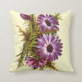 紫かわいらしヴィンテージ花 クッション