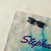 紫かわいらし人魚パーソナライズされた ビーチタオル (インサイチュ)