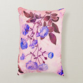 紫かわいらし付きピンクフローラプリント アクセントクッション (裏面(縦))