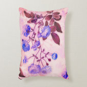 紫かわいらし付きピンクフローラプリント アクセントクッション (正面(垂直))