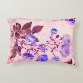 紫かわいらし付きピンクフローラプリント アクセントクッション (裏面)