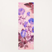 紫かわいらし付きピンクフローラプリント ヨガマット (正面)