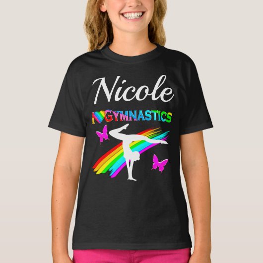 紫かわいらし体操ガールデザイン Tシャツ (正面)