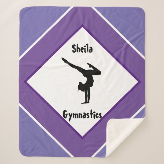 紫かわいらし体操パーソナライズされた シェルパブランケット (正面)