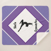 紫かわいらし体操パーソナライズされた シェルパブランケット (正面(横))