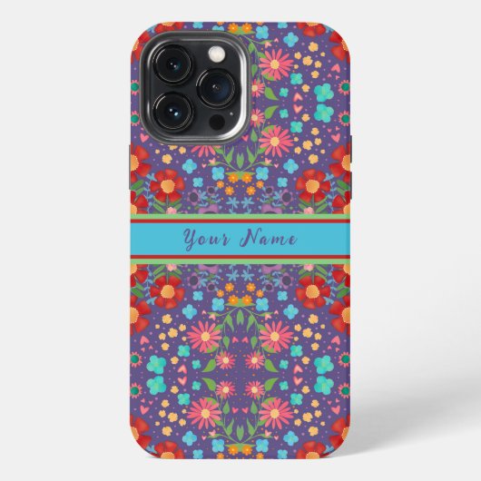 紫かわいらし坊保名紅花カスタム柄 iPhoneケース (裏面)