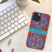 紫かわいらし坊保名紅花カスタム柄 iPhoneケース