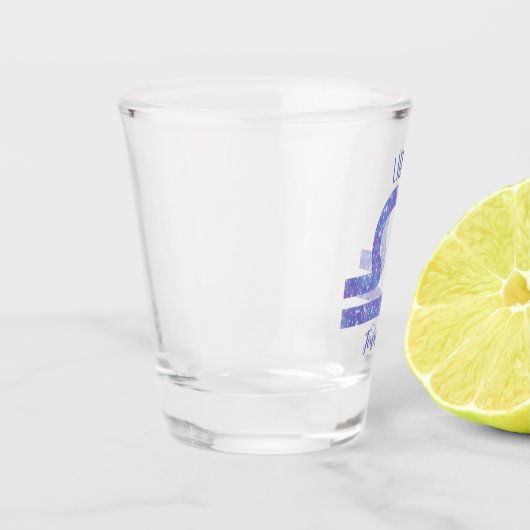 紫かわいらし天秤座占星術サインパーソナライズされた ショットグラス (左)
