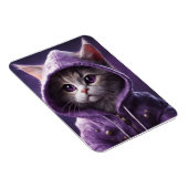 紫かわいらし子猫フード付きスウェットシャツ マグネット (右側)