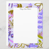 紫かわいらし架空ガーデンフローラパーソナライズされた (正面/裏面)