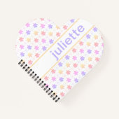 紫かわいらし桃小淡い色の花柄 ノートブック (正面)