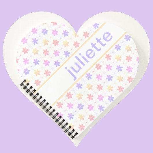 紫かわいらし桃小淡い色の花柄 ノートブック