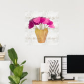 紫かわいらし桃色水素朴色 ポスター (ホームオフィス)