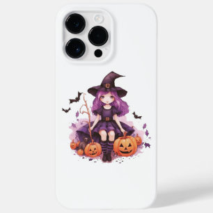 紫かわいらし毛魔女カボチャ&こうもり Case-Mate iPhone 14 PRO MAXケース