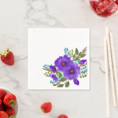 紫かわいらし水色の花 スタンダードカクテルナプキン (インサイチュ)