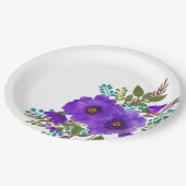 紫かわいらし水色の花 ペーパープレート (アングル)