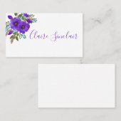 紫かわいらし水色の花 名刺 (正面/裏面)