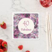 紫かわいらし水色フローラ40素晴らしい スタンダードカクテルナプキン (インサイチュ)