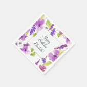 紫かわいらし水色フローラ スタンダードカクテルナプキン (角)