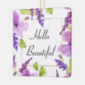 紫かわいらし水色フローラ セラミックオーナメント (左)