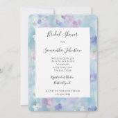 紫かわいらし白い花ブライダルシャワー 招待状 (正面)