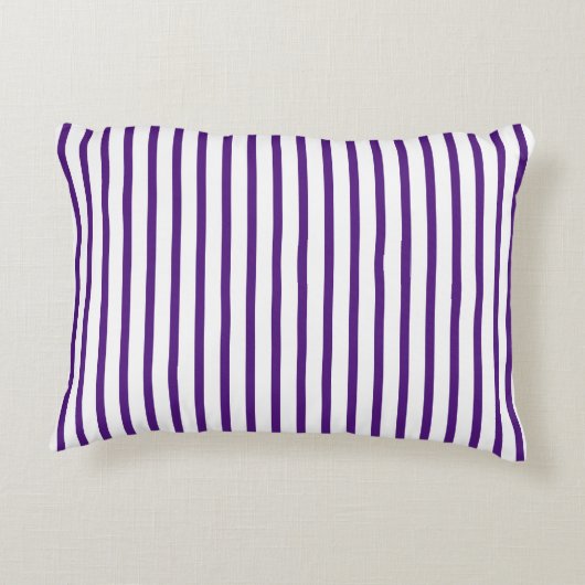 紫かわいらし白の垂直ストライプ色 アクセントクッション (裏面)