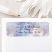 紫かわいらし白ブルー抽象芸術 ラベル (インサイチュ)