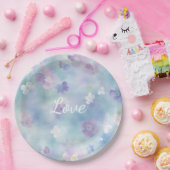 紫かわいらし白結婚花 ペーパープレート (パーティー)