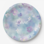 紫かわいらし白結婚花 ペーパープレート (正面)