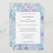 紫かわいらし白結婚花 招待状 (正面/裏面)