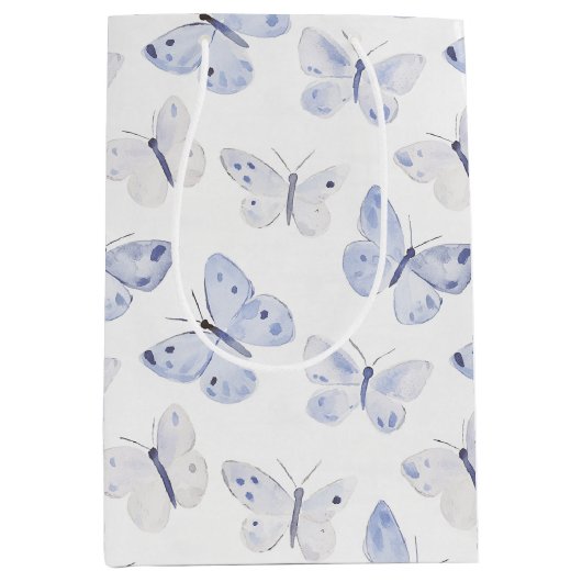 紫かわいらし白蝶誕生日 ミディアムペーパーバッグ (正面)