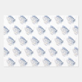 紫かわいらし白蝶誕生日 ラッピングペーパーシート (正面2)