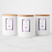 紫かわいらし白製品ラベルバラフラワーロゴ フードラベル (ボトル)