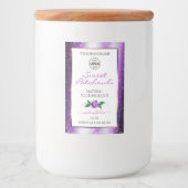 紫かわいらし白製品ラベルバラフラワーロゴ フードラベル (正面)