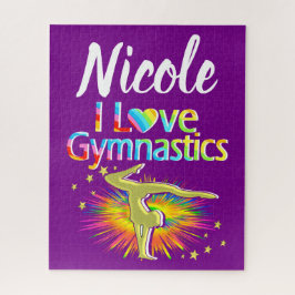 紫かわいらし私は体操デザイン ジグソーパズル