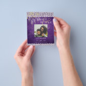 紫かわいらし素朴藤レース結婚ズ チラシ (手)