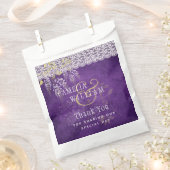 紫かわいらし素朴藤レース結婚ズ フェイバーバッグ (クリップ留めされた状態)