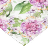 紫かわいらし緑の水の色の短いモダンフローラ テーブルクロス (アングル)