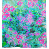 紫かわいらし色と青王室の色の庭の花 シャワーカーテン (正面)