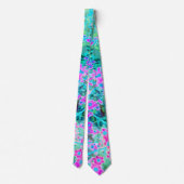 紫かわいらし色と青王室の色の庭の花 ネクタイ (裏面)