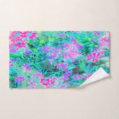 紫かわいらし色と青王室の色の庭の花 バスタオルセット (ハンドタオル)