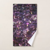 紫かわいらし色の花で バスタオルセット (ハンドタオル)