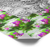 紫かわいらし色の花のフレーム写真を追加 ポスター (角)