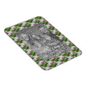 紫かわいらし色の花のフレーム写真を追加 マグネット (右側)