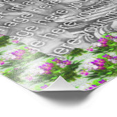 紫かわいらし色の花フォトフレームテンプレート フォトプリント            (角)