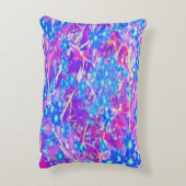 紫かわいらし色の青とライムグリーンの花 アクセントクッション (裏面(縦))