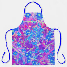 紫かわいらし色の青とライムグリーンの花