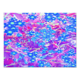 紫かわいらし色の青とライムグリーンの花 フォトプリント