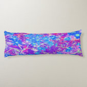 紫かわいらし色の青とライムグリーンの花 ボディピロー (裏面)